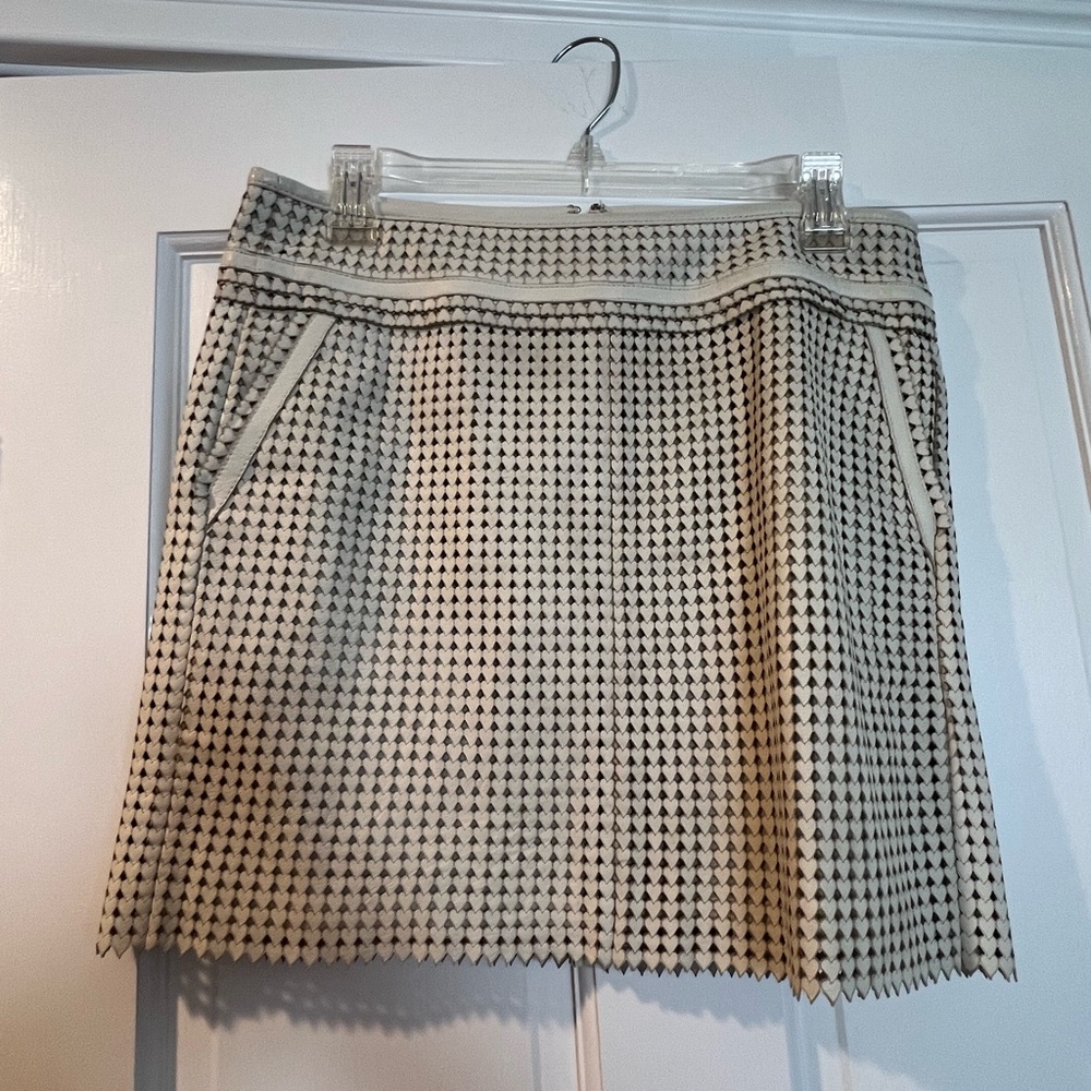 Tory Burch Black and Cream Mini Skirt